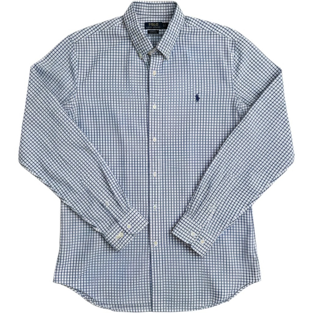 Polo Ralph Lauren Mens XL Classic Fit Performance Shirt Blue White Check 456